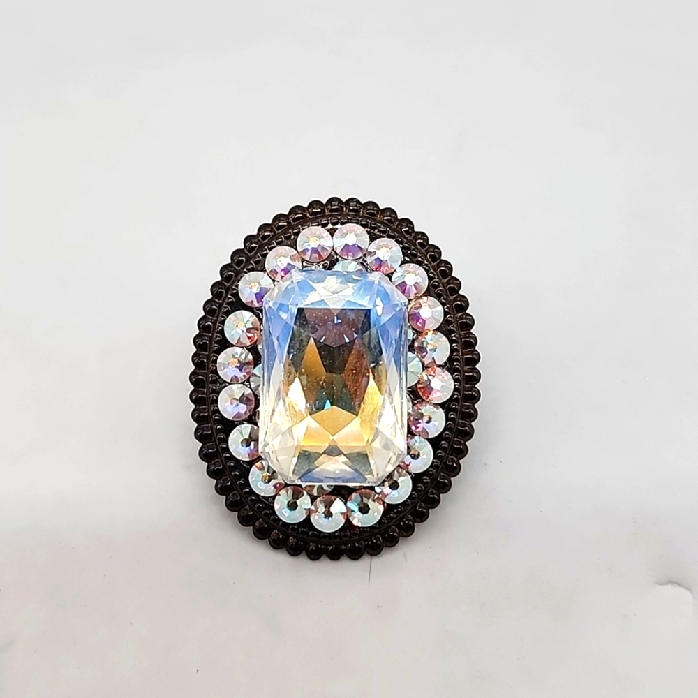 Swarovski Moonlight Rhinestone Rectangle Cocktail… - image 1